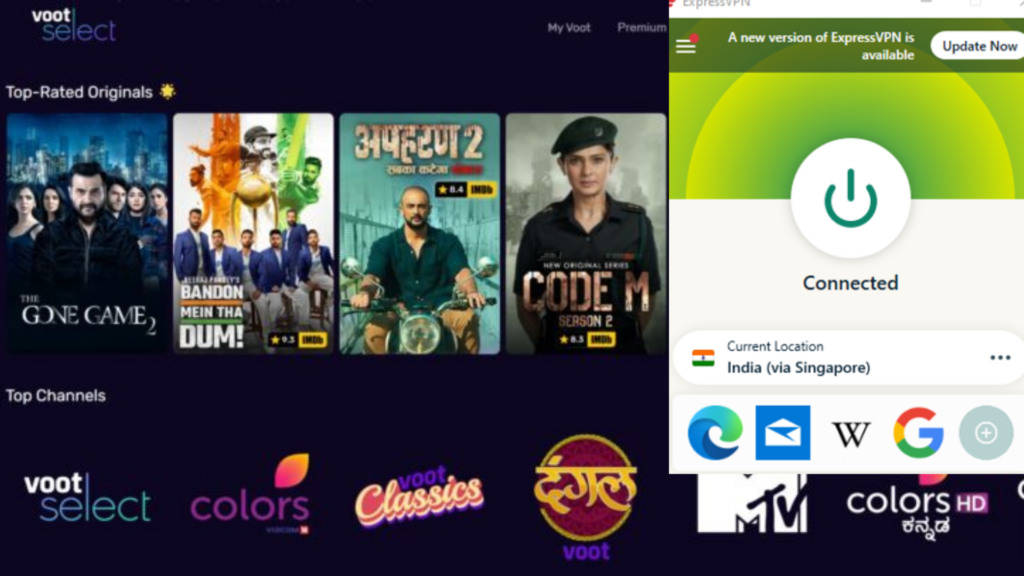 I could watch Indian Channels in the UK with ExpressVPN