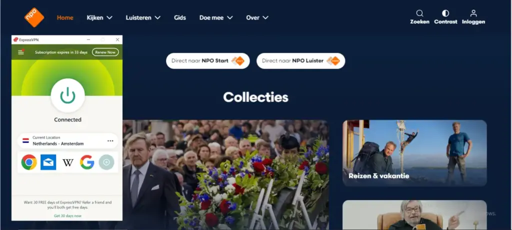 I could watch Dutch TV in the USA with ExpressVPN