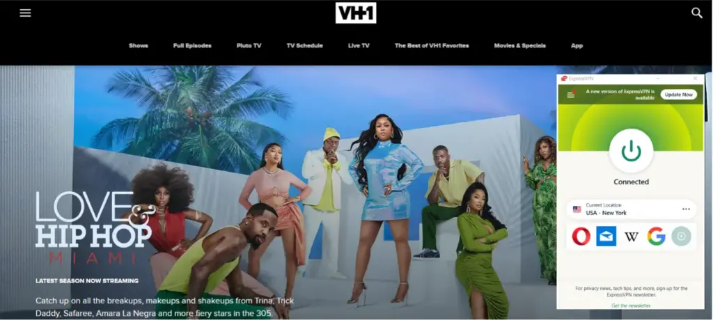 I could watch VH1 in the UK with ExpressVPN